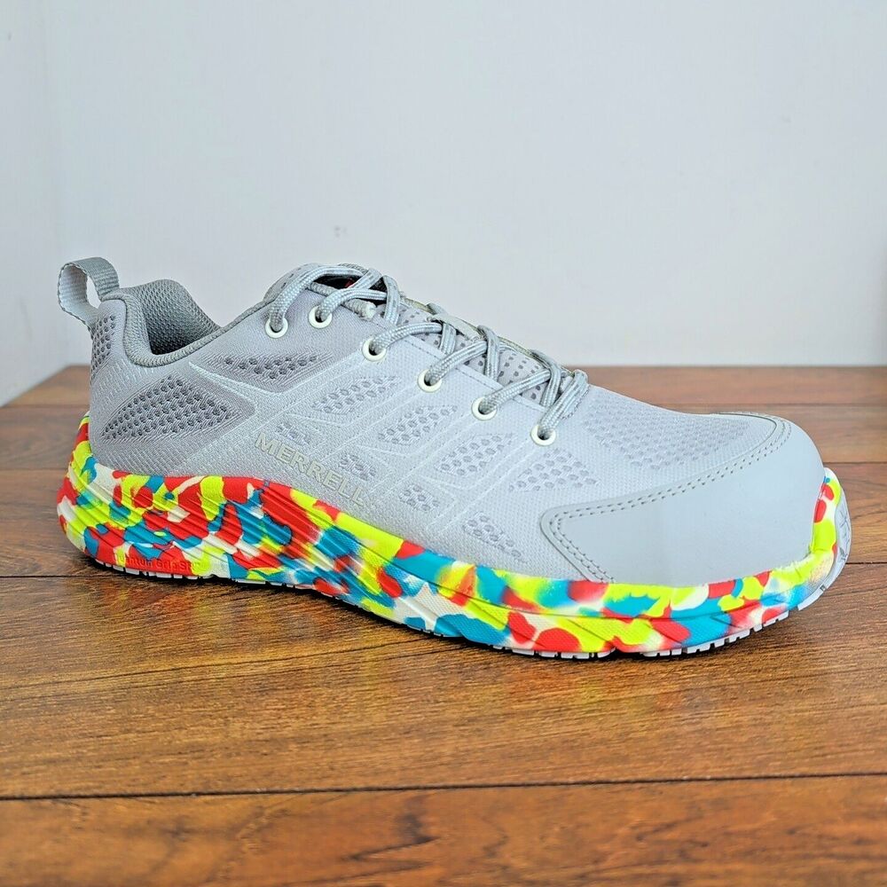 Merrell Moab Flight CF Lunar Work Shoes Gray Slip Resistant Carbon Fiber Toe NEW - Picture 3 of 13